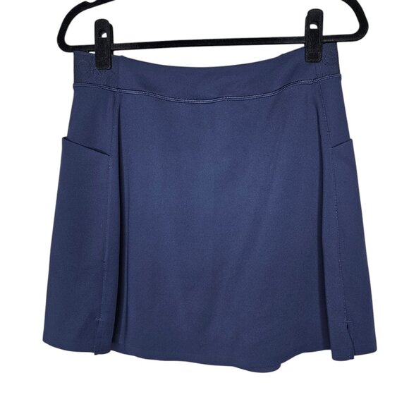 G fore L Navy Blue Knockout A Line Skort Athletic Tennis Golf Pickleball Active - Picture 1 of 8